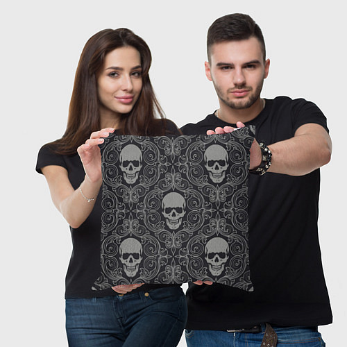 Подушка квадратная Skulls / 3D-принт – фото 3