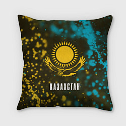 Подушка квадратная КАЗАХСТАН KAZAKHSTAN, цвет: 3D-принт