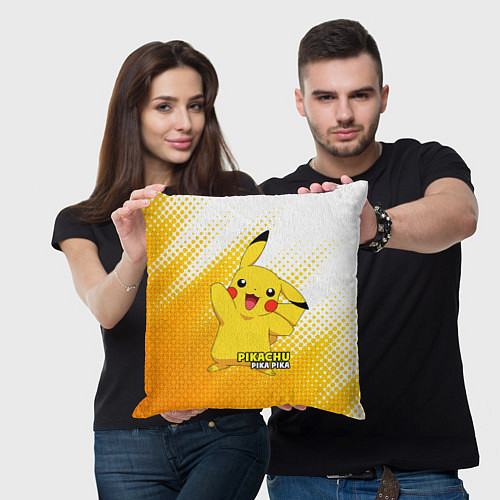 Подушка квадратная Pikachu Pika Pika / 3D-принт – фото 3