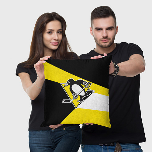 Подушка квадратная Pittsburgh Penguins Exclusive / 3D-принт – фото 3