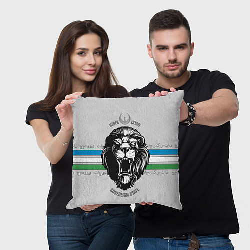 Подушка квадратная Узбекистан / 3D-принт – фото 3