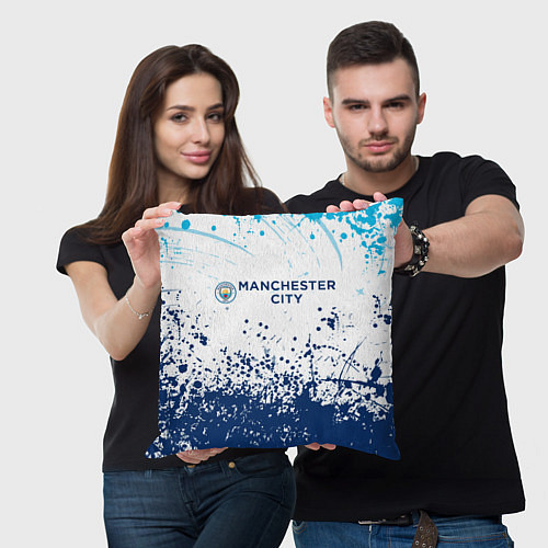 Подушка квадратная Manchester City / 3D-принт – фото 3
