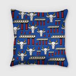 Подушка квадратная БЕЛЫЙ БЫК СИМВОЛ 2021 ГОДА