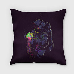 Подушка квадратная Медуза и космонавт, цвет: 3D-принт