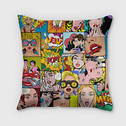 Подушка квадратная Pop Art, цвет: 3D-принт