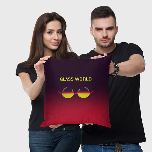Подушка квадратная Glass world / 3D-принт – фото 3