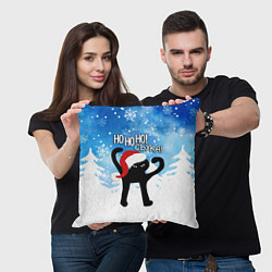 Подушка квадратная HO HO HO! СЪУКА, цвет: 3D-принт — фото 2
