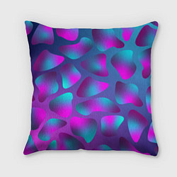 Подушка квадратная Неоновые капли, цвет: 3D-принт