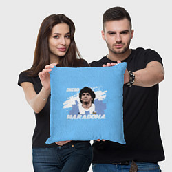 Подушка квадратная Диего Марадона, цвет: 3D-принт — фото 2
