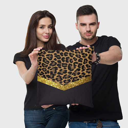 Подушка квадратная Леопардовый принт / 3D-принт – фото 3
