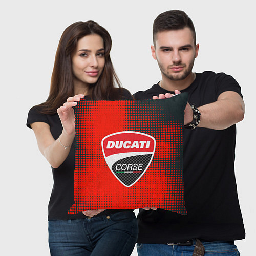 Подушка квадратная Ducati Corse logo / 3D-принт – фото 3
