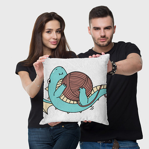 Подушка квадратная Маленький дракончик / 3D-принт – фото 3