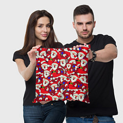 Подушка квадратная Дед Санта, цвет: 3D-принт — фото 2