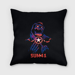 Подушка квадратная Sum 41 череп, цвет: 3D-принт