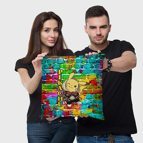 Подушка квадратная Pikachu / 3D-принт – фото 3