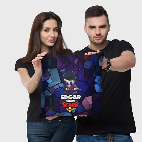 Подушка квадратная BRAWL STARS EDGAR / 3D-принт – фото 3