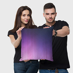 Подушка квадратная Северное сияние фиолетовый, цвет: 3D-принт — фото 2