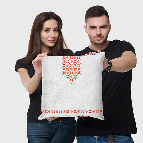 Подушка квадратная Белорусская вышиванка / 3D-принт – фото 3