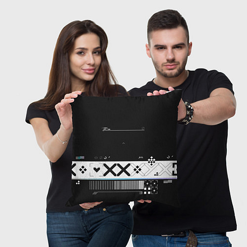 Подушка квадратная Desert Eagle: Printstream Black / 3D-принт – фото 3