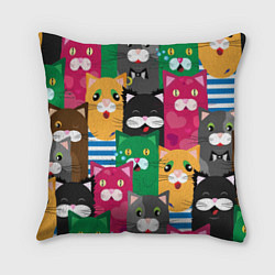 Подушка квадратная Удивленные Коты, цвет: 3D-принт