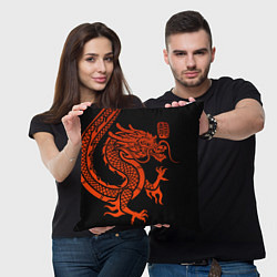 Подушка квадратная RED CHINA DRAGON, цвет: 3D-принт — фото 2
