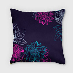 Подушка квадратная Красочные Цветы, цвет: 3D-принт