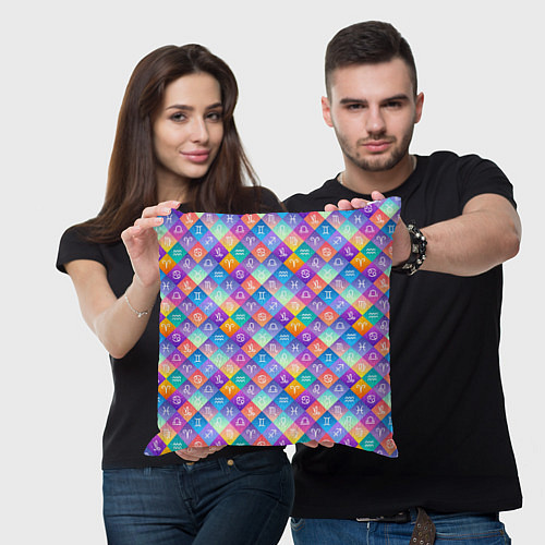 Подушка квадратная Знаки Зодиака / 3D-принт – фото 3
