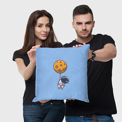 Подушка квадратная Космонавт с шариком / 3D-принт – фото 3