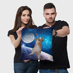 Подушка квадратная Кисулькин в космосе, цвет: 3D-принт — фото 2