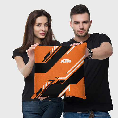 Подушка квадратная KTM КТМ SPORT / 3D-принт – фото 3