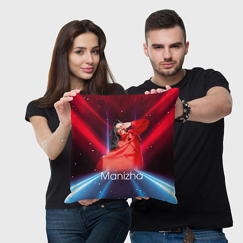 Подушка квадратная Манижа Manizha / 3D-принт – фото 3