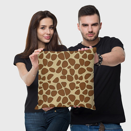 Подушка квадратная Шкура жирафа / 3D-принт – фото 3