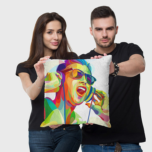 Подушка квадратная Слушаем Музыку / 3D-принт – фото 3