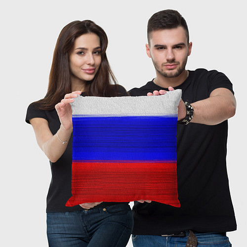 Подушка квадратная Флаг России / 3D-принт – фото 3