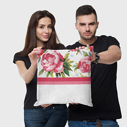 Подушка квадратная Нежные Розы, цвет: 3D-принт — фото 2