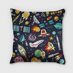 Подушка квадратная Космос, цвет: 3D-принт