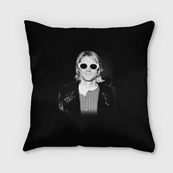 Подушка квадратная Курт Кобейн в Очках Nirvana, цвет: 3D-принт