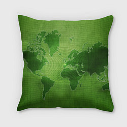 Подушка квадратная Карта мира, цвет: 3D-принт