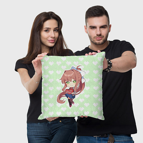 Подушка квадратная Chibi Monika / 3D-принт – фото 3