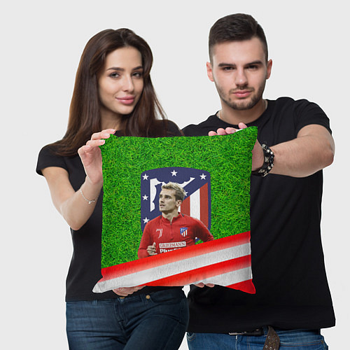 Подушка квадратная Антуан Гризманн Antoine Griezmann спина Z / 3D-принт – фото 3