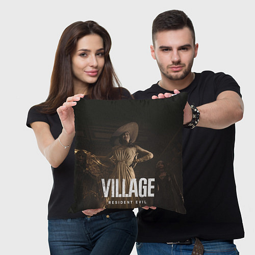 Подушка квадратная RESIDENT EVIL VILLAGE / 3D-принт – фото 3