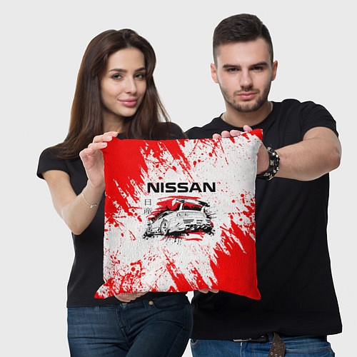 Подушка квадратная Nissan / 3D-принт – фото 3