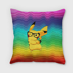 Подушка квадратная Пикачу в очках, цвет: 3D-принт