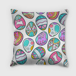 Подушка квадратная Пасхальные яйца, цвет: 3D-принт