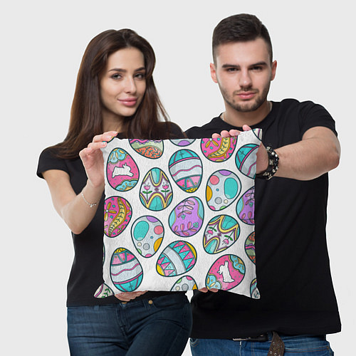 Подушка квадратная Пасхальные яйца / 3D-принт – фото 3