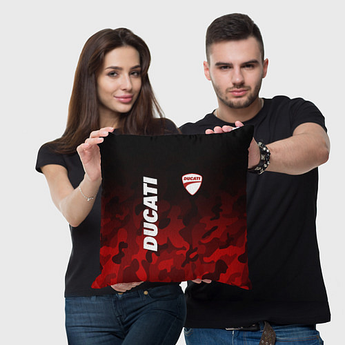 Подушка квадратная DUCATI ДУКАТИ КАМУФЛЯЖ / 3D-принт – фото 3