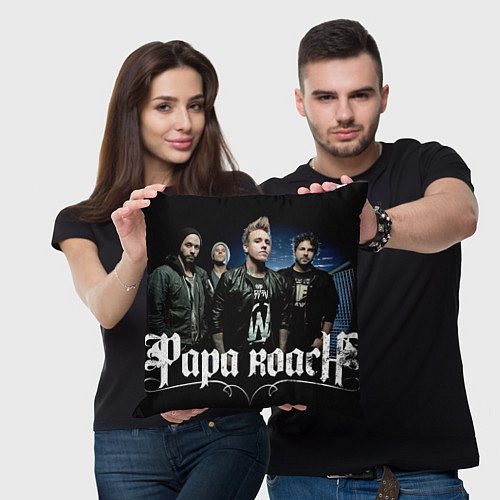 Подушка квадратная Papa Roach band / 3D-принт – фото 3