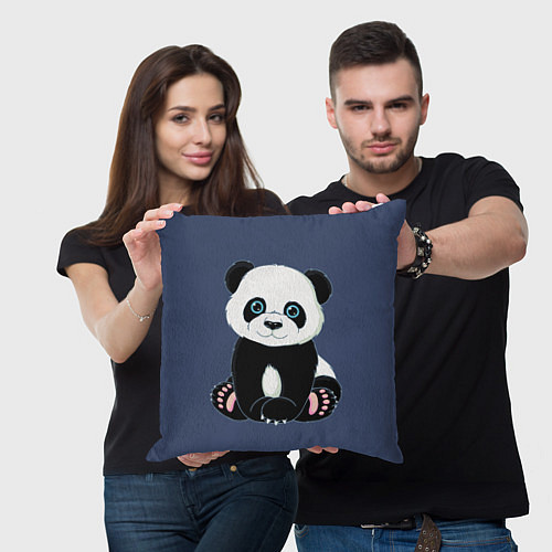Подушка квадратная Милая Панда Sweet Panda / 3D-принт – фото 3