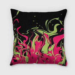 Подушка квадратная Черно малиновый абстрактный, цвет: 3D-принт