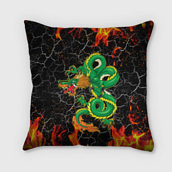 Подушка квадратная Дракон Огонь Dragon Fire, цвет: 3D-принт